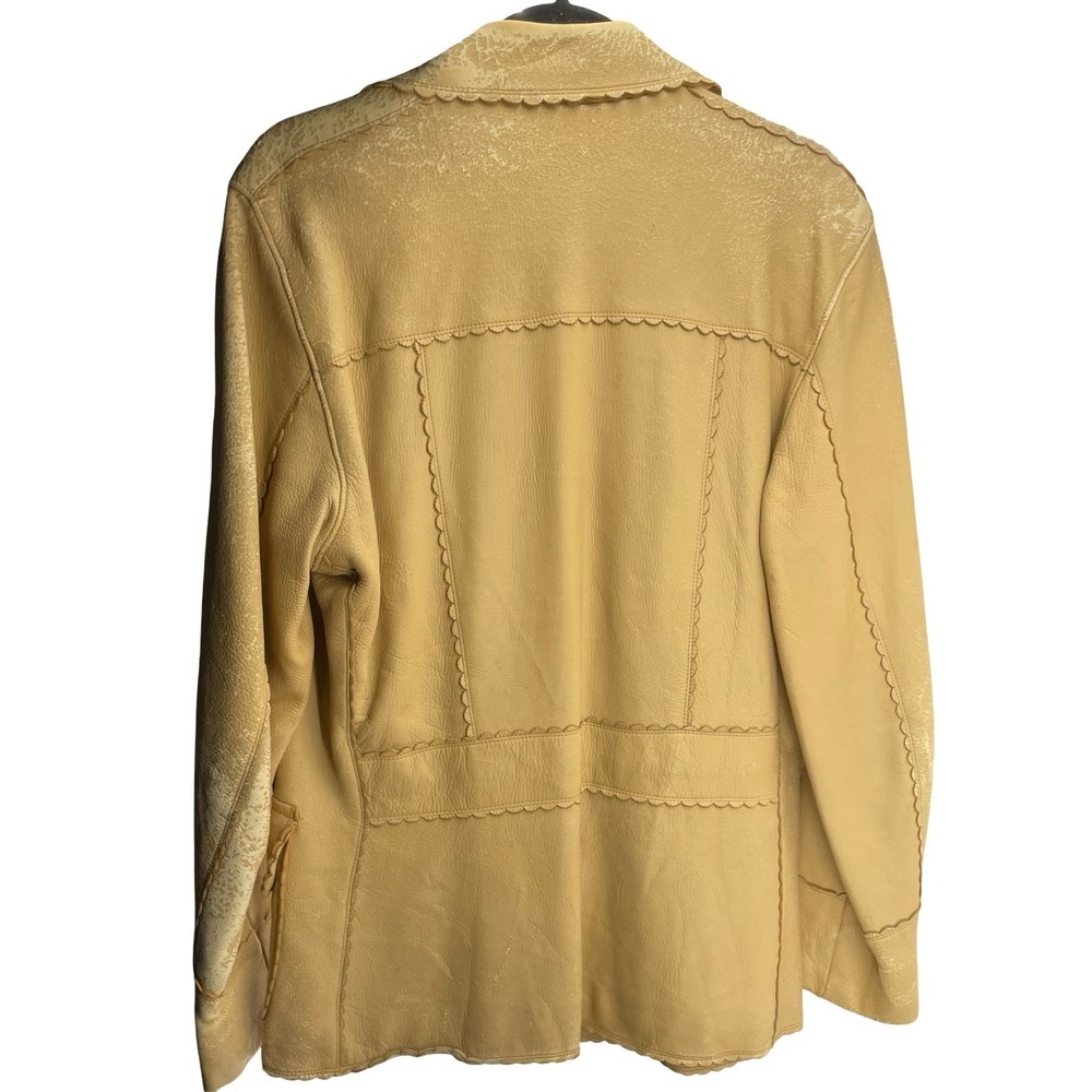 Custom Coat Co Men's Jacket Western Tan Deerskin Vintage 70s Large - Picture 2 of 4